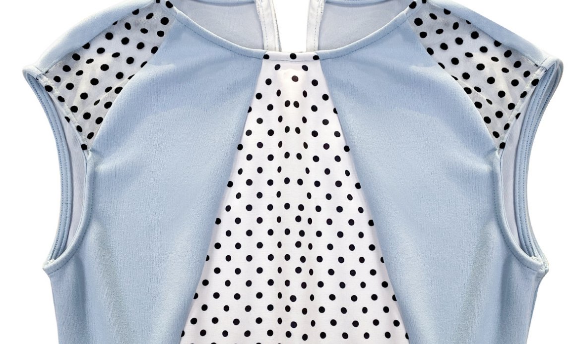 Női Vintage Ruha Kék Pöttyös