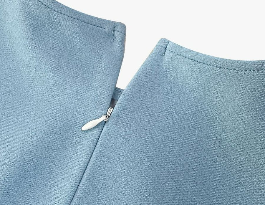 Női Vintage Ruha Kék Pöttyös