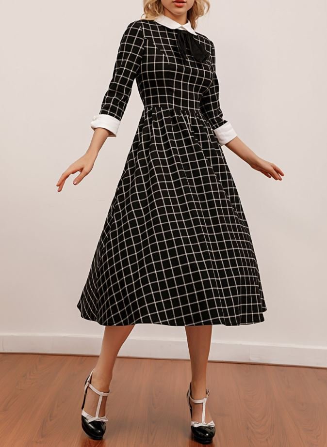 Őszi Formális Vintage Ruha