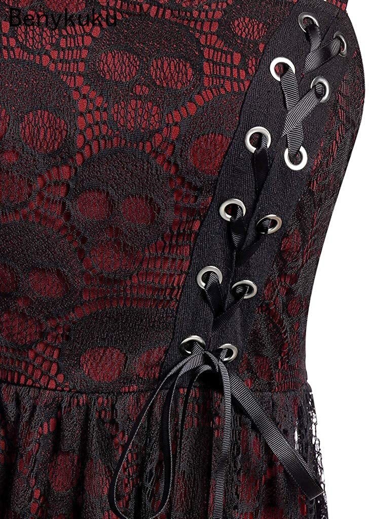Bordó Gótikus Vintage Ruha