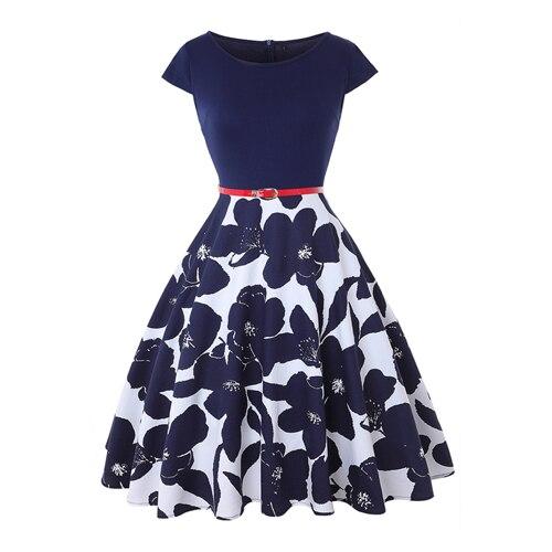 Vintage Plus Size 50-Es Évek Ruha Kék Virág