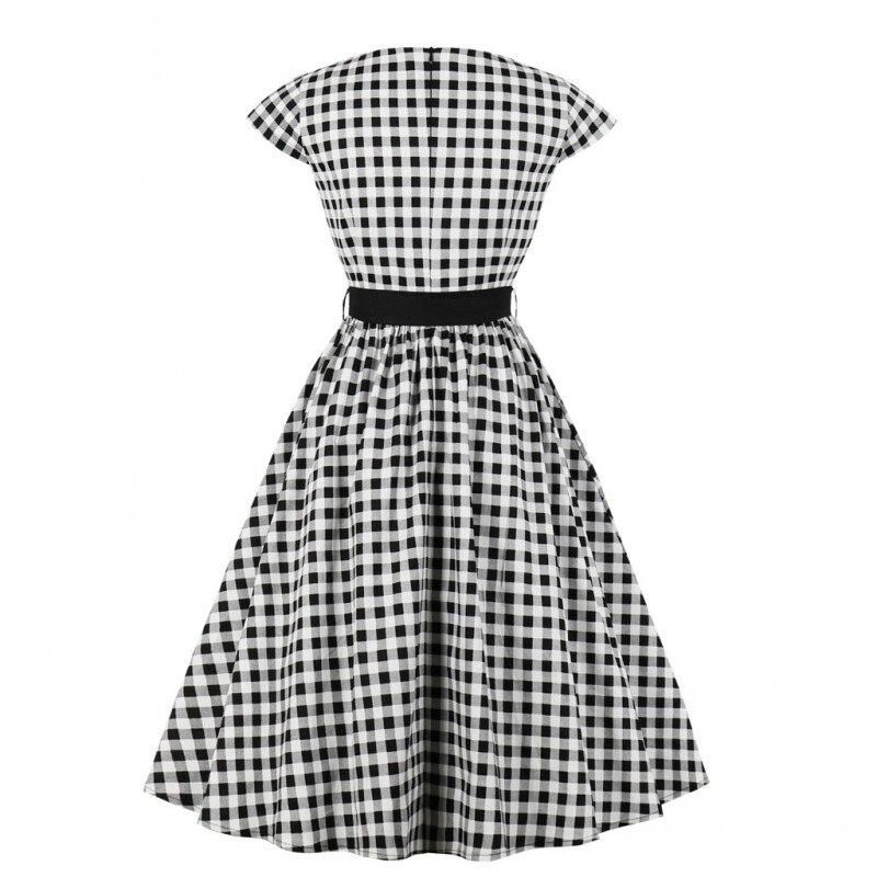 60-As Évek Gingham Kockás Ruha