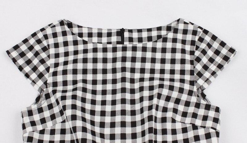 60-As Évek Gingham Kockás Ruha