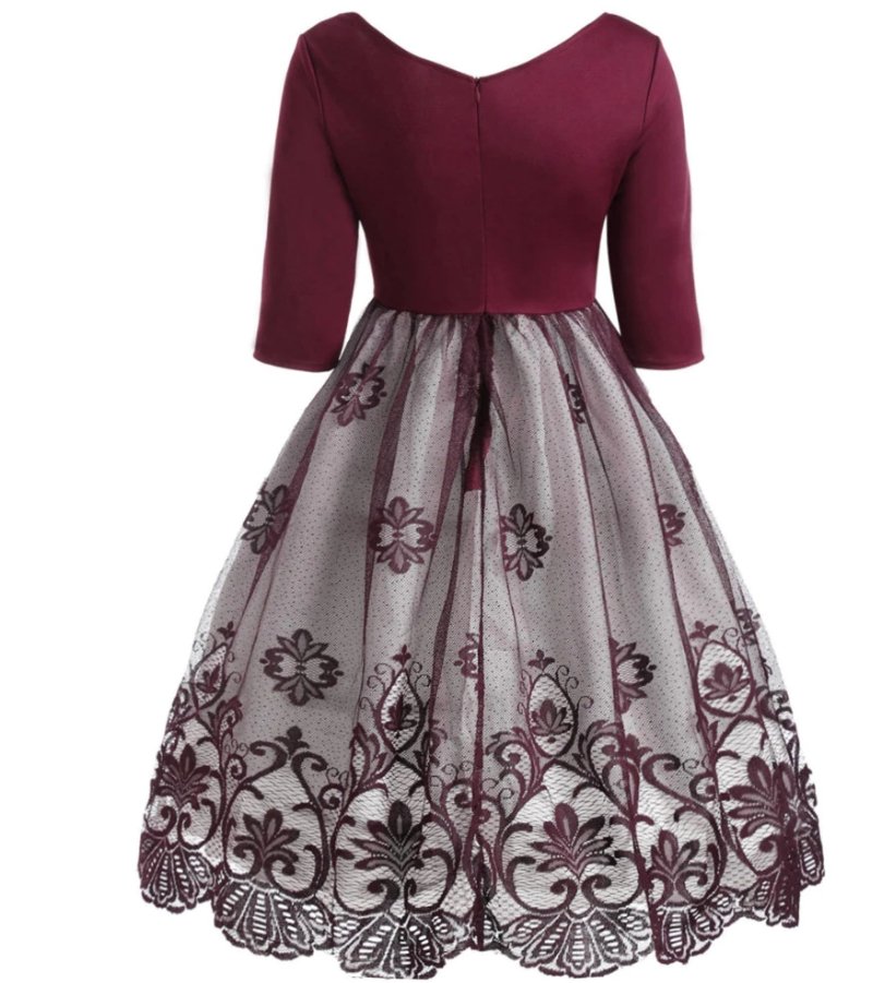 Piros Flitteres Molett Vintage Ruha