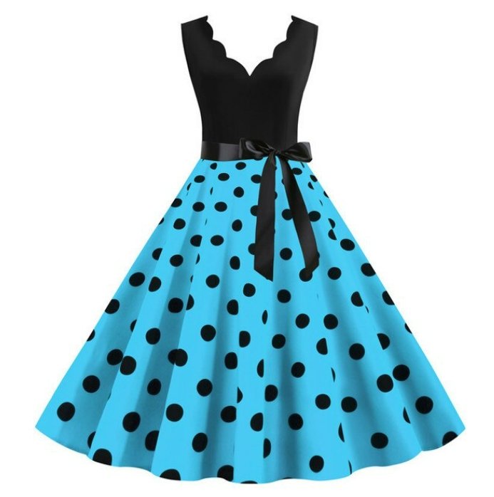 Kék Molett Vintage Ruha