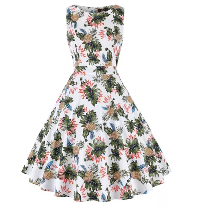 Vintage Plus Size Rockabilly Ananász Ruha