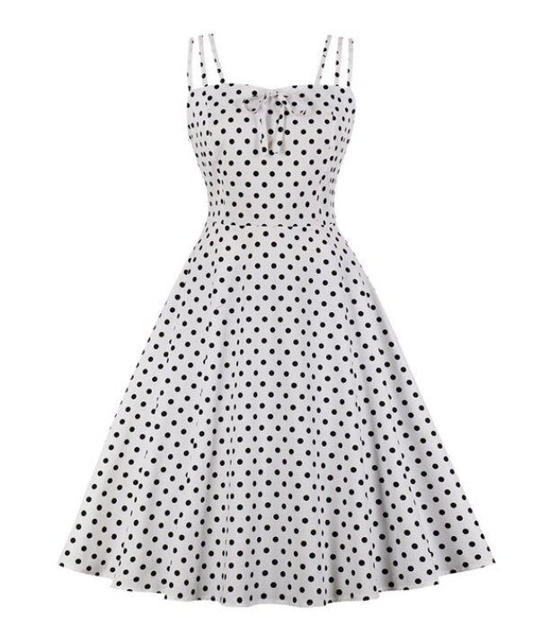 Vintage Nagyméretű Fehér Rockabilly Ruha
