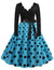 Vintage Plus Size Rockabilly Ruha Kék Pöttyös