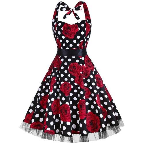 Vintage Molett Rockabilly Ruha, Fekete Rózsák