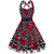 Vintage Molett Rockabilly Ruha, Fekete Rózsák