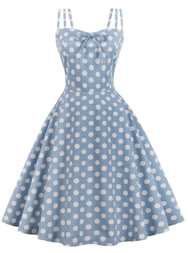 Vintage Molett Szexi Kék Ruha