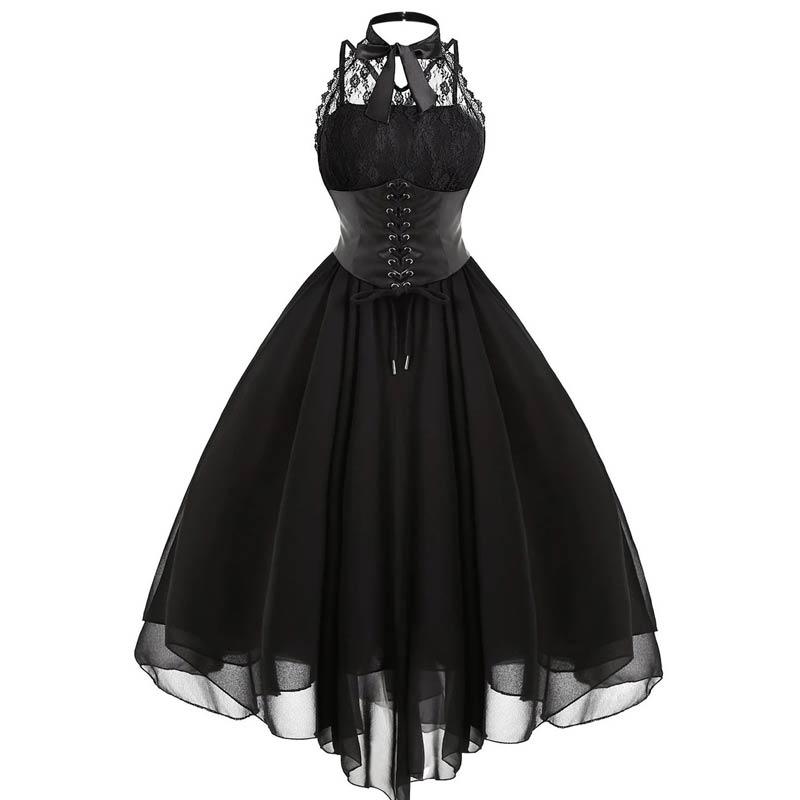 Vintage Plus Size Steampunk Ruha Fekete