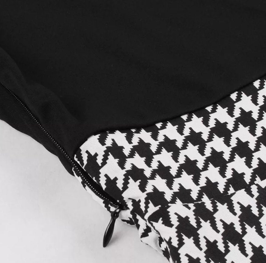 Vintage Szürke Kockás Ruha