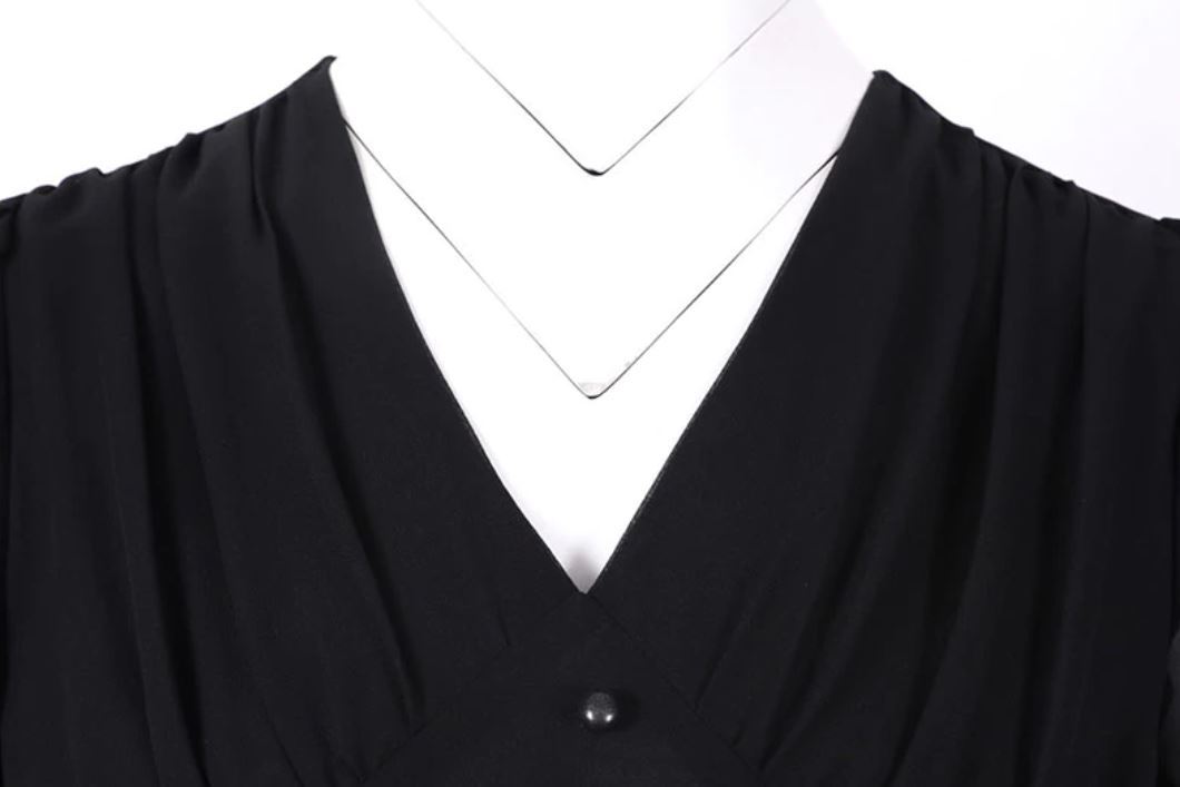 Vintage Hosszú 50-Es Évek Fekete Ruha