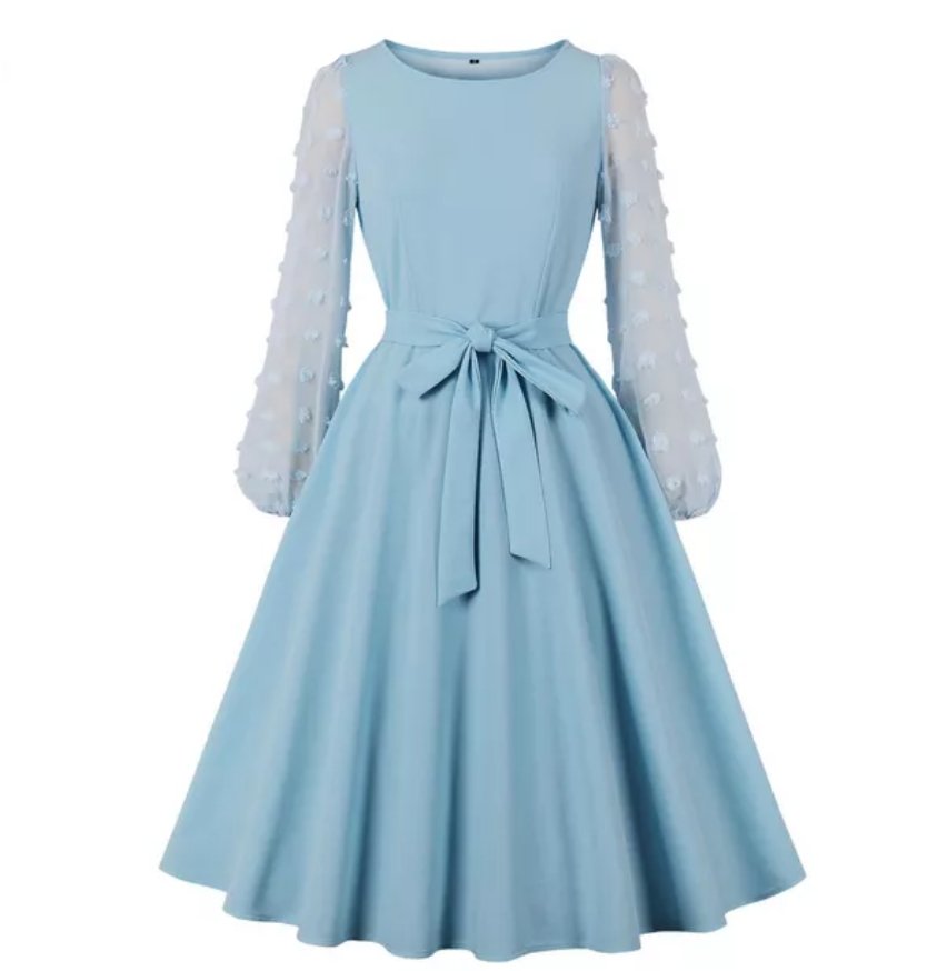 Vintage Hosszú Boho Ruha Kék