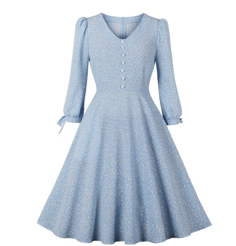 Vintage Hosszú Boho Flowers Ruha