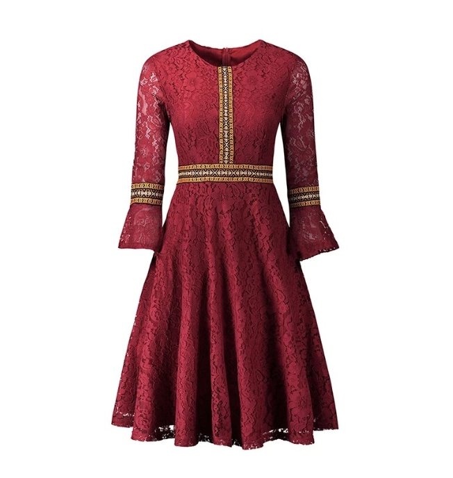 Vintage Hosszú Boho Piros Ruha