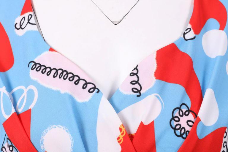 Vintage Karácsonyi Nagyméretű Kék Ruha