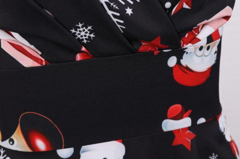 Nagy Méretű Vintage Karácsonyi Ruha Fekete