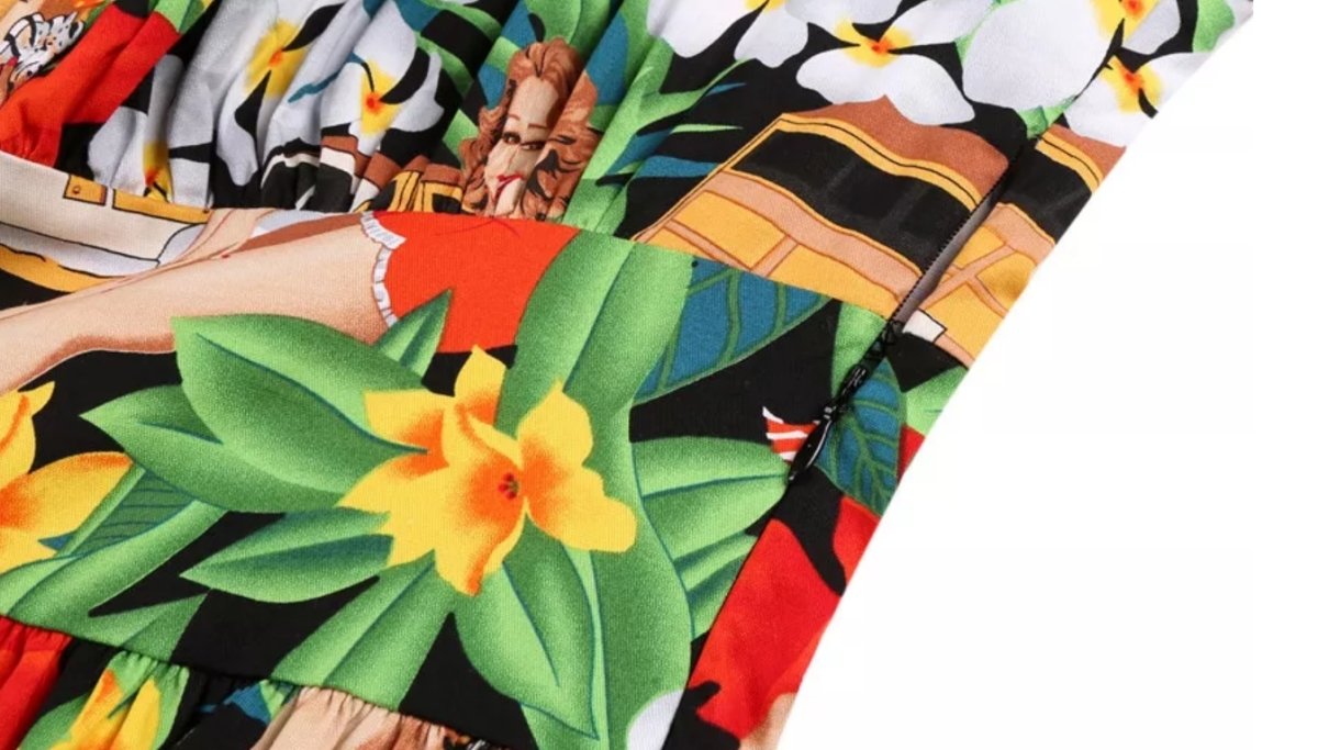 Fehér Molett Vintage Pin-Up Ruha