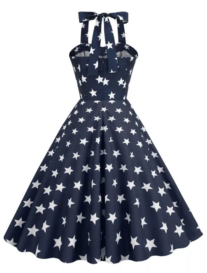 Vintage Pin Up Dress Printed Usa