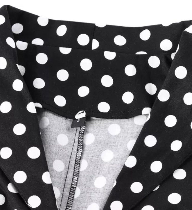 Vintage Fekete Pöttyös Pin-Up Ruha