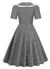 Vintage Pin Up Kockás Ruha Fekete