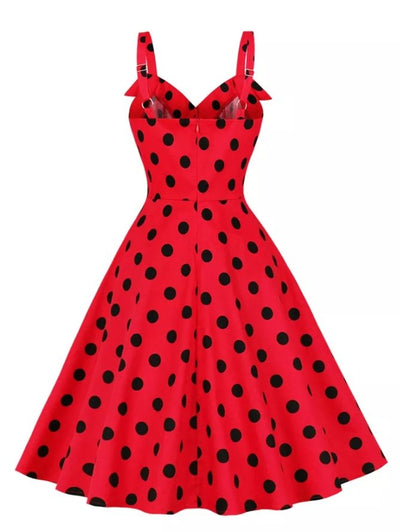 Vintage Pin Up Ruha Piros Pöttyös