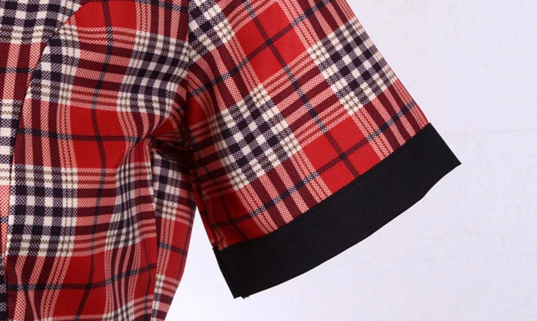 Vintage Piros És Fekete Csíkos Ruha