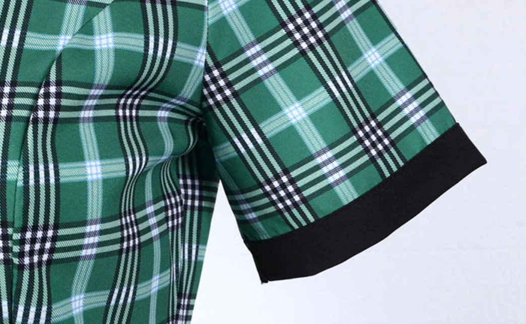 Vintage Zöld És Fekete Csíkos Ruha