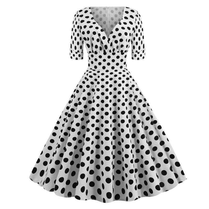 Vintage Rockabilly Ruha 50-Es Évek Fehér Pöttyös