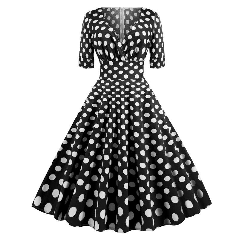 Vintage Rockabilly Ruha 50-Es Évek Fekete Pöttyös