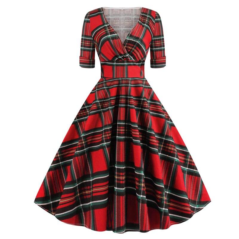 Vintage Rockabilly Ruha 50-Es Évek Tartan Red