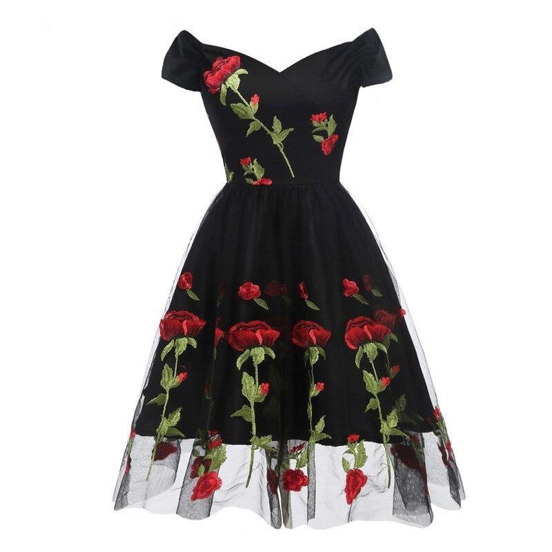Vintage Rockabilly Csipke Ruha Fekete