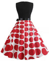 Vintage Piros És Fekete Rockabilly Ruha