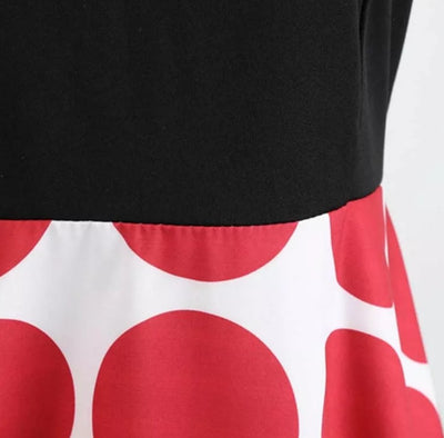 Vintage Piros És Fekete Rockabilly Ruha