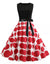 Vintage Piros És Fekete Rockabilly Ruha