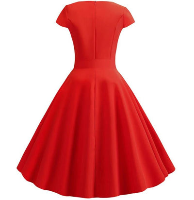 Piros Vintage Romantikus Ruha