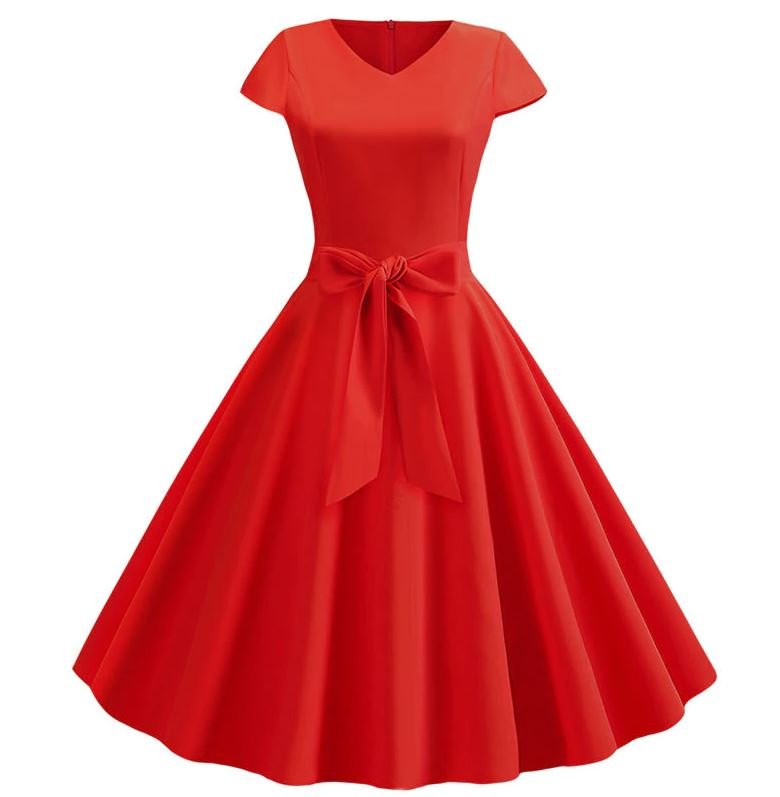 Piros Vintage Romantikus Ruha