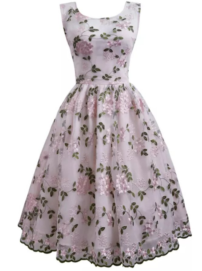 Vintage Rose Hímzett Ruha