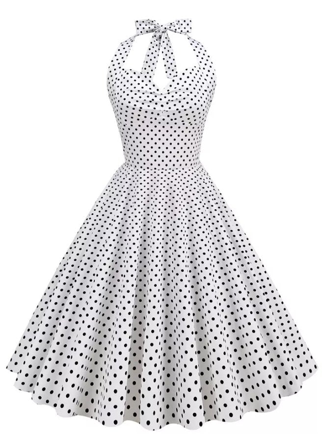 Vintage Szexi Pin Up Ruha Fehér