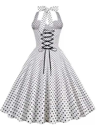 Vintage Szexi Pin Up Ruha Fehér