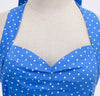 Vintage Szexi Pin Up Dress Kék