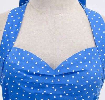 Vintage Szexi Pin Up Dress Kék