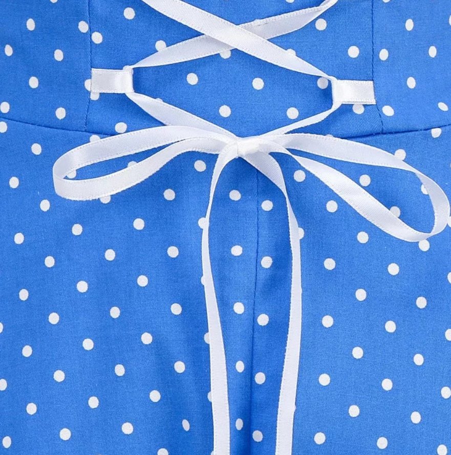 Vintage Szexi Pin Up Dress Kék