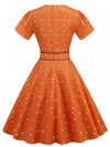 Vintage Szexi Pin Up Narancssárga Ruha