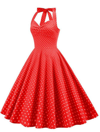 Vintage Szexi Pin Up Piros Ruha