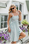 Vintage Zöld Gingham Ruha