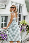 Vintage Zöld Gingham Ruha