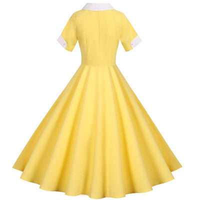 Vintage 50-Es Évek Sárga Ruha